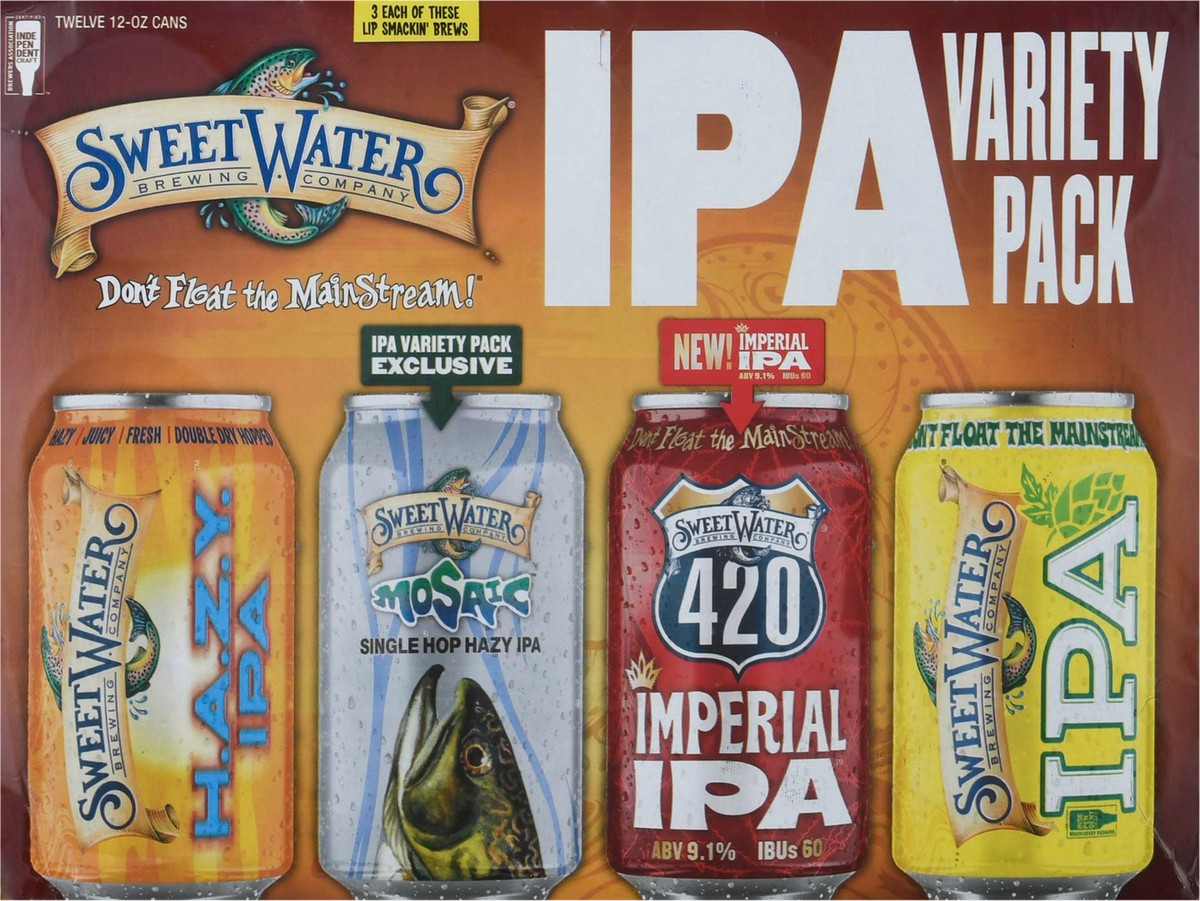 slide 7 of 9, SweetWater Brewing Company Variety Pack IPA Beer 12-12 oz Cans, 12 ct; 12 oz