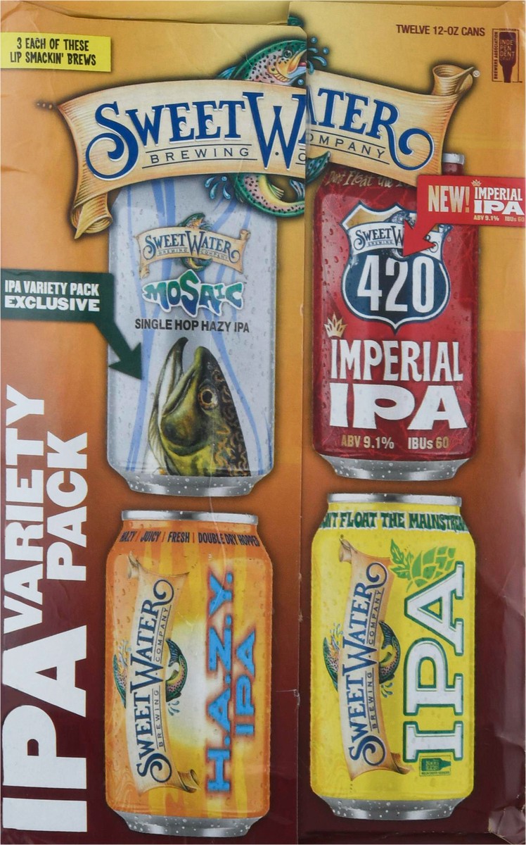 slide 4 of 9, SweetWater Brewing Company Variety Pack IPA Beer 12-12 oz Cans, 12 ct; 12 oz