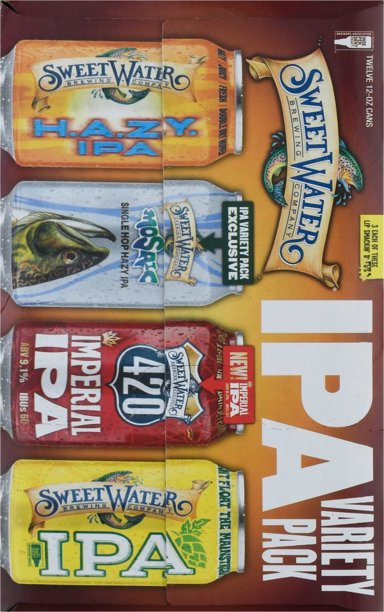 slide 8 of 9, SweetWater Brewing Company Variety Pack IPA Beer 12-12 oz Cans, 12 ct; 12 oz