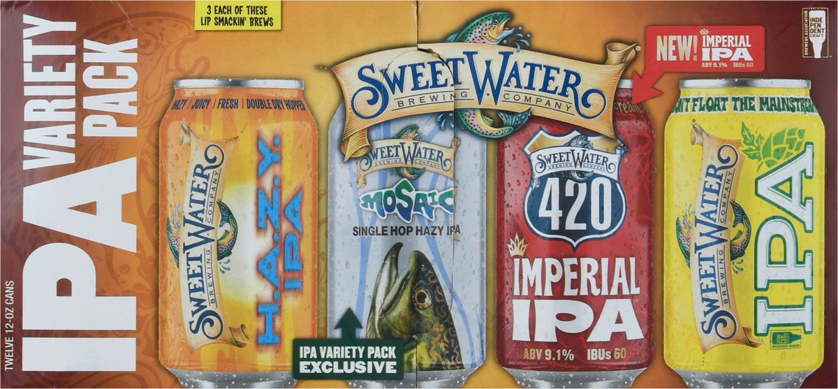 slide 6 of 9, SweetWater Brewing Company Variety Pack IPA Beer 12-12 oz Cans, 12 ct; 12 oz