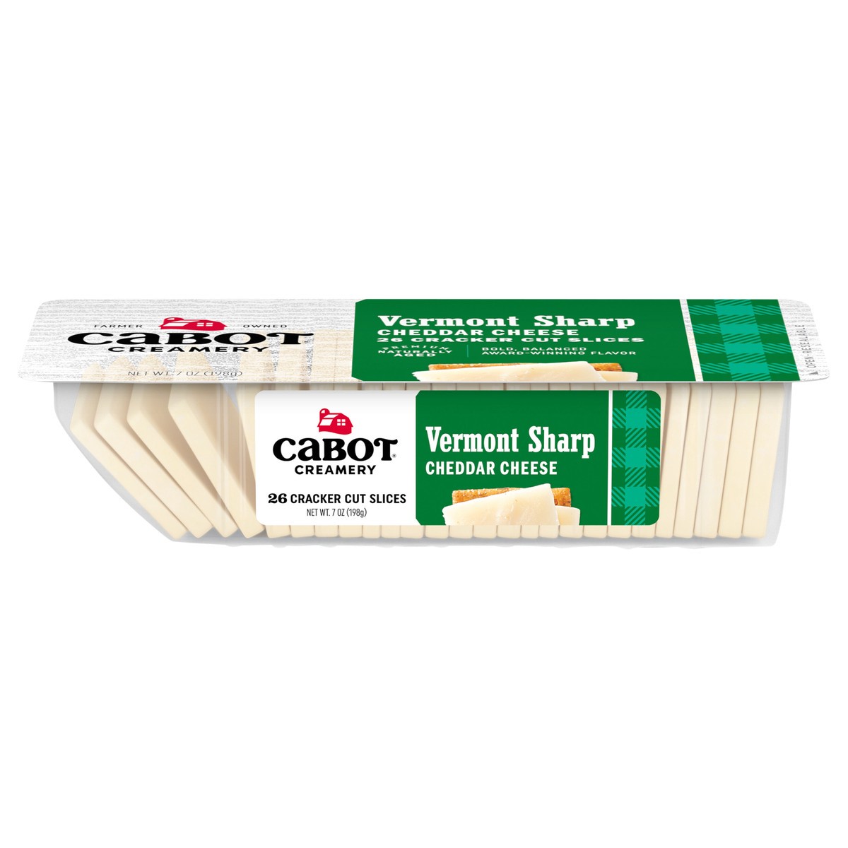 slide 1 of 9, Cabot Vermont Sharp White Cheddar Cheese Cracker Cut Slices, 7 oz