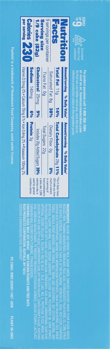 slide 10 of 14, Funfetti Ice Cream Cake, 0.74 kg