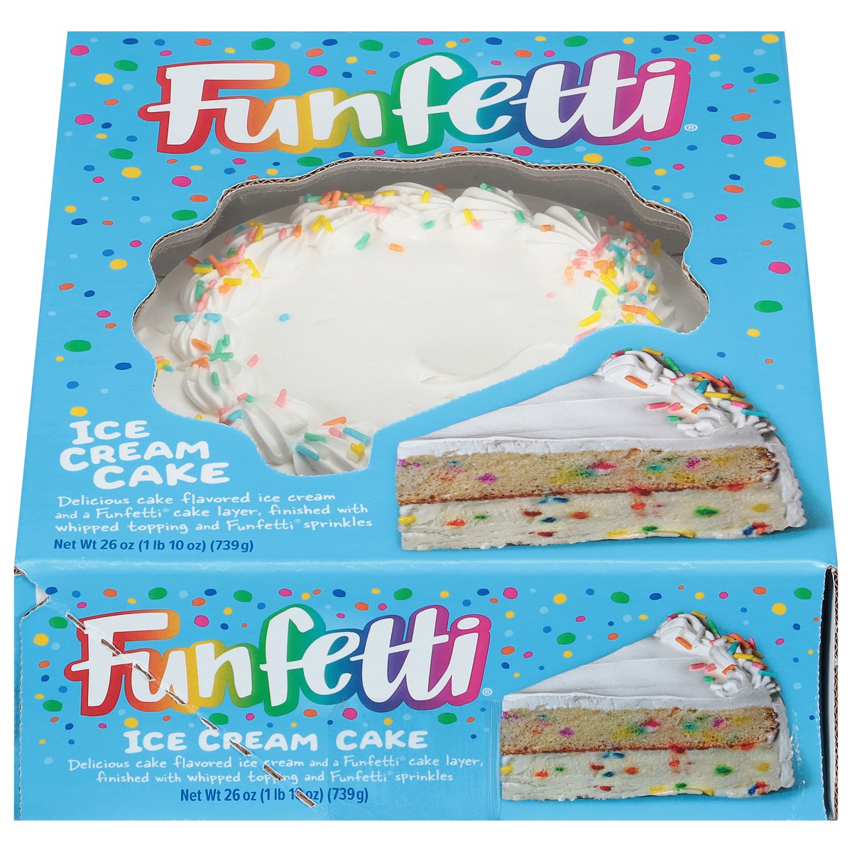 slide 5 of 14, Funfetti Ice Cream Cake, 0.74 kg