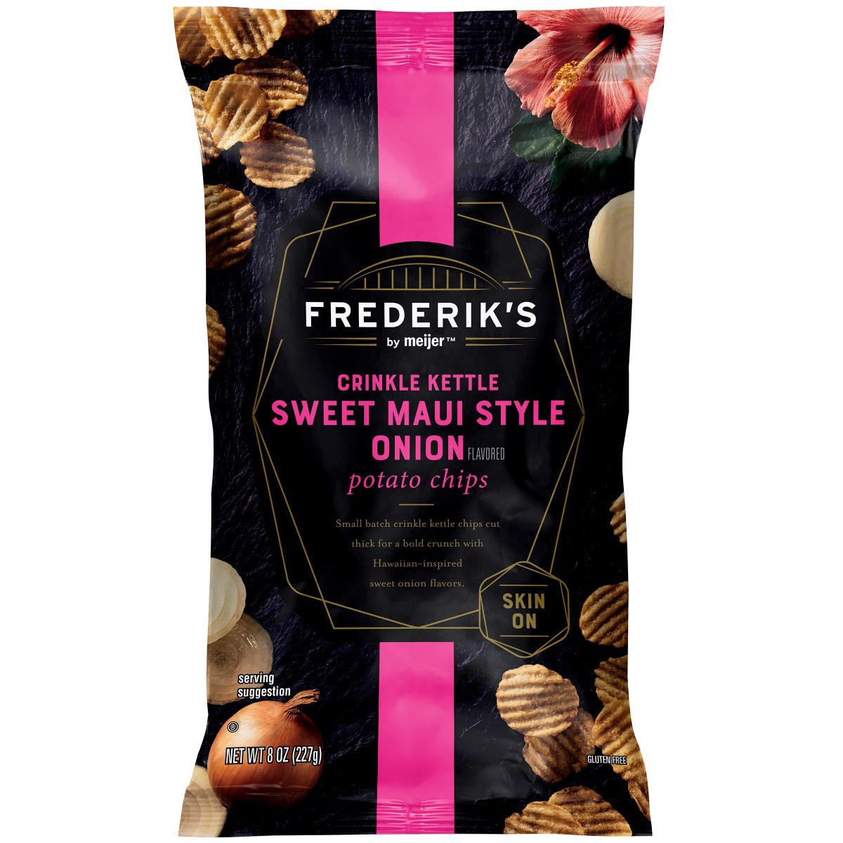 slide 1 of 5, FREDERIKS BY MEIJER Frederik's by Meijer Crinkle Kettle Chips Sweet Maui Onion, 8 oz