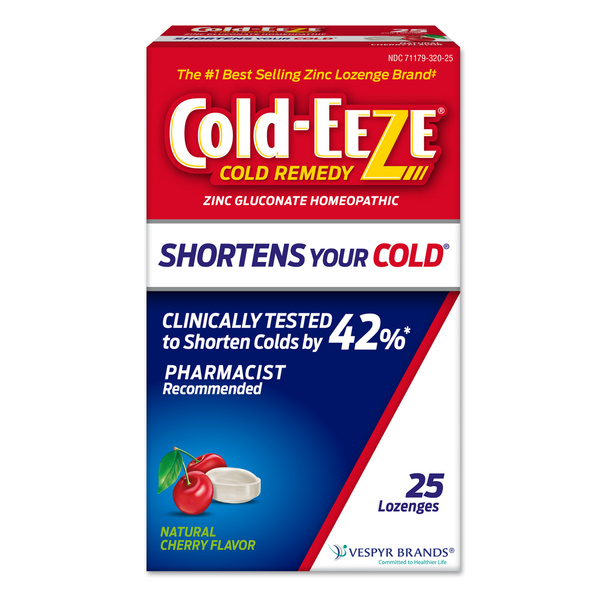 slide 1 of 7, Cold-EEZE Natural Cherry Zinc Lozenges, Homeopathic Cold Remedy, Reduces Duration of the Common Cold, Sore Throat, Cough, Congestion and Post Nasal Drip, 25 Count, 1 ct