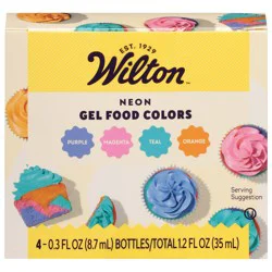 Wilton Neon Gel Food Colors 4 - 0.3 fl oz Bottles