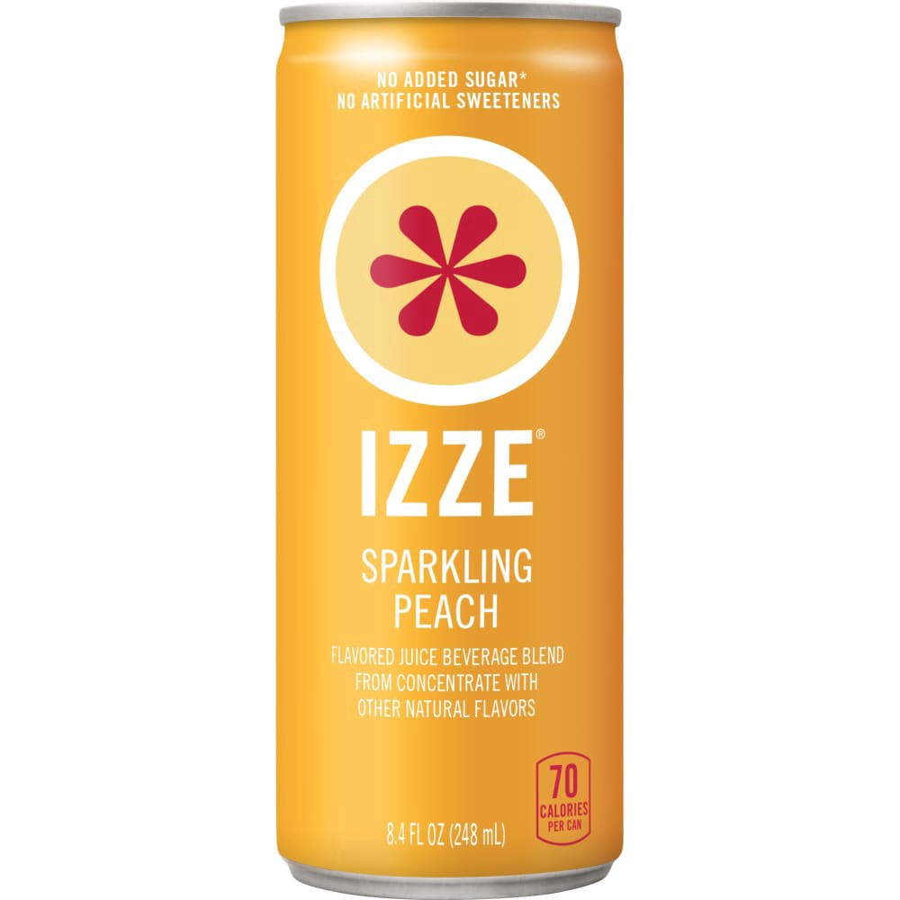 slide 4 of 5, IZZE Sparkling Juice Beverage Blend Peach 8.4 Fl Oz, 6 Count, 6 ct