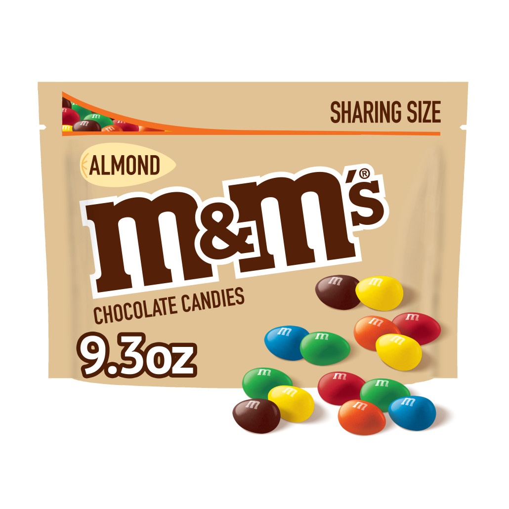 slide 1 of 9, M&M'S Almond Milk Chocolate Candy, Sharing Size, 9.3 oz