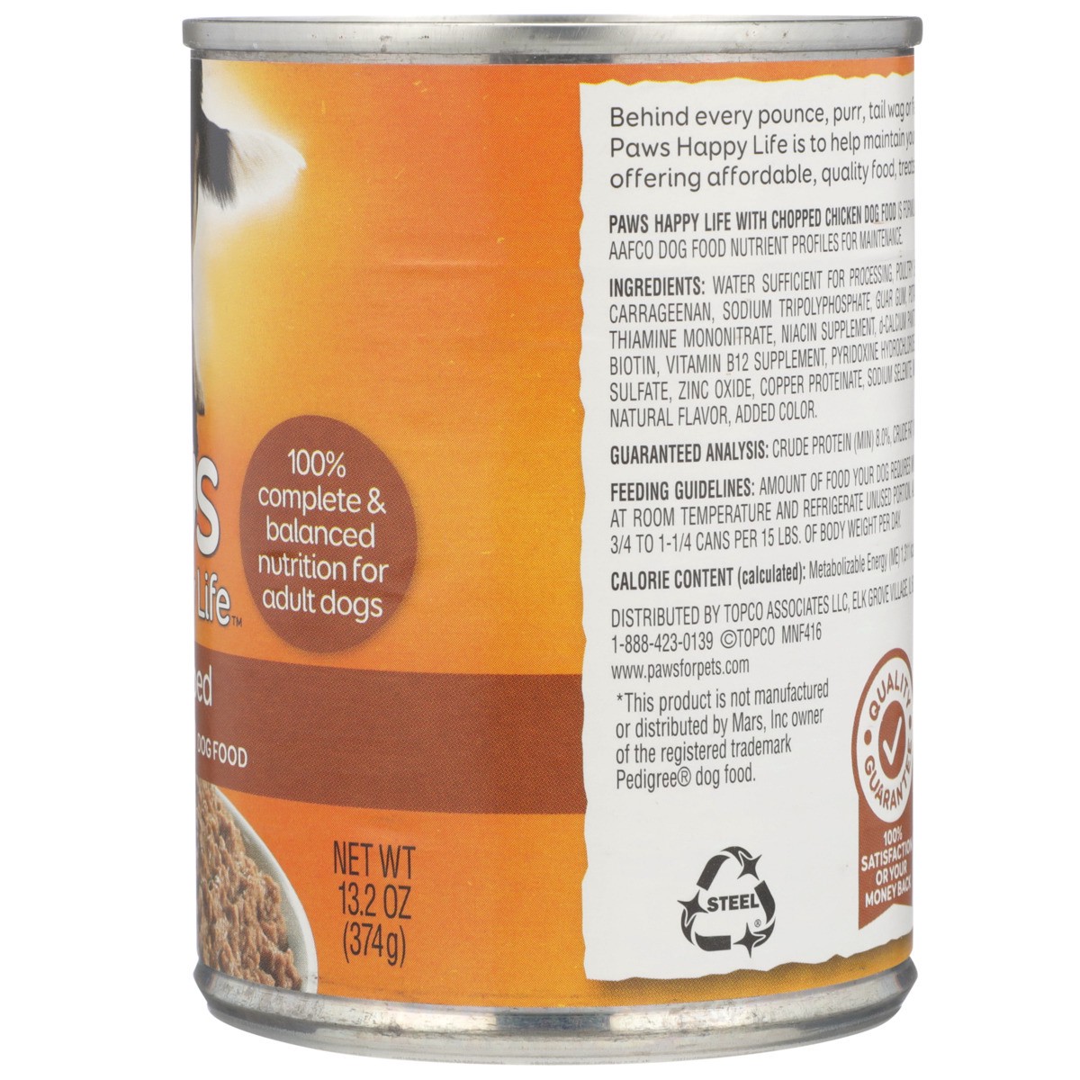 slide 6 of 11, Paws Happy Life Chopped Chicken Dog Food, 13.2 oz