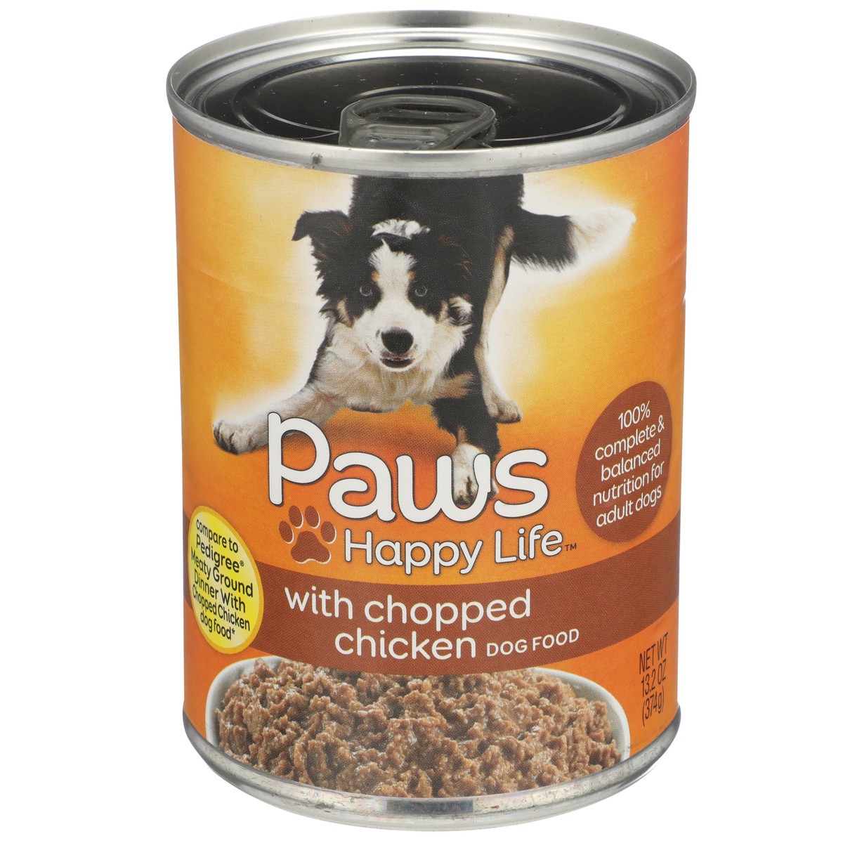 slide 1 of 11, Paws Happy Life Chopped Chicken Dog Food, 13.2 oz