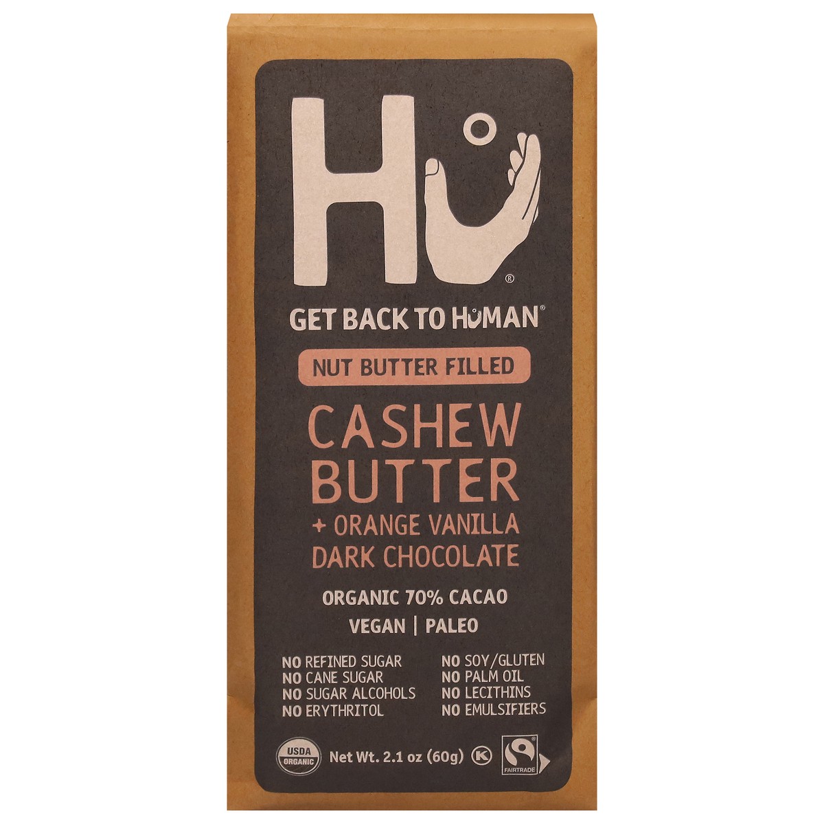 slide 1 of 12, Hu Organic 70% Cacao Cashew Butter + Orange Vanilla Dark Chocolate 2.1 oz, 2.1 oz