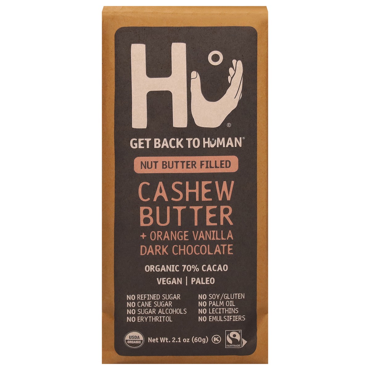 slide 1 of 12, Hu Organic 70% Cacao Cashew Butter + Orange Vanilla Dark Chocolate 2.1 oz, 2.1 oz