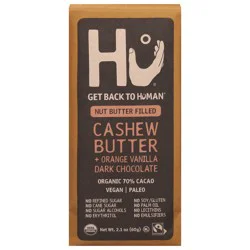 Hu Organic 70% Cacao Cashew Butter + Orange Vanilla Dark Chocolate 2.1 oz