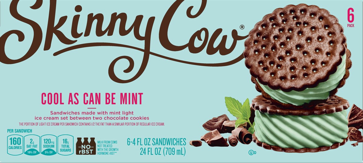 slide 5 of 6, Skinny Cow Mint Ice Cream Sandwich, 6 ct