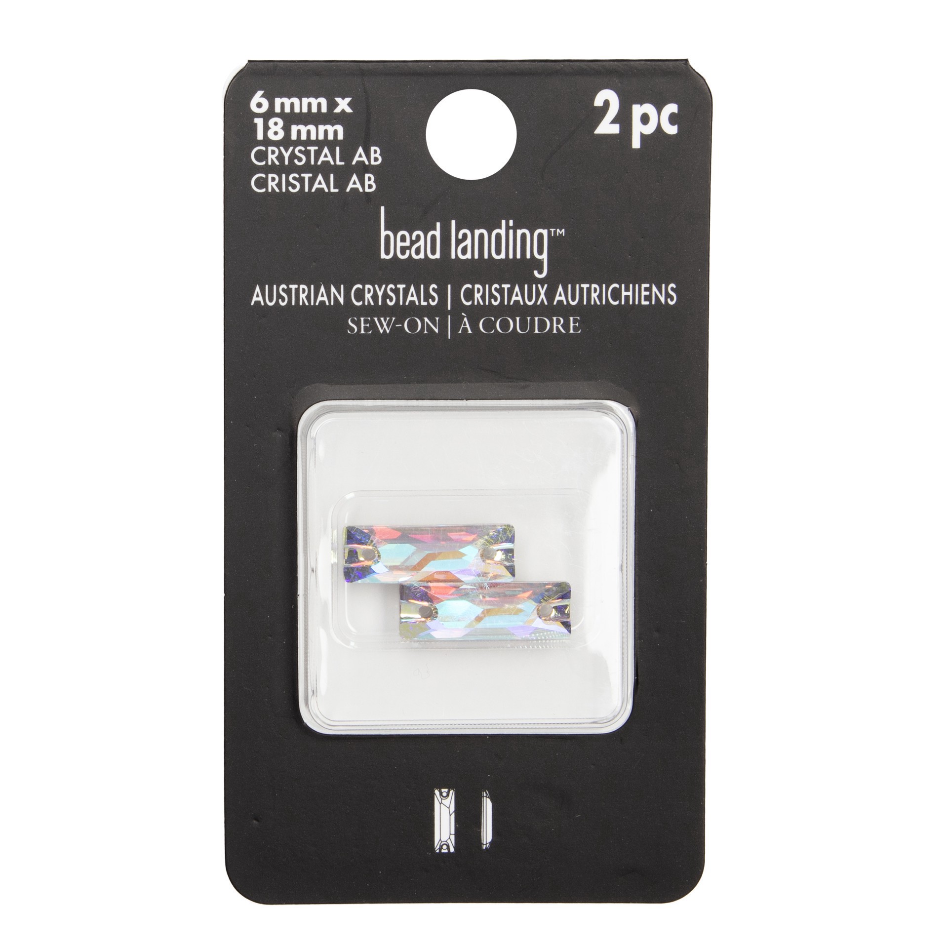 slide 2 of 4, 18mm Baguette Sew-On Austrian Crystals By Bead Landing, 2ct., 18mm