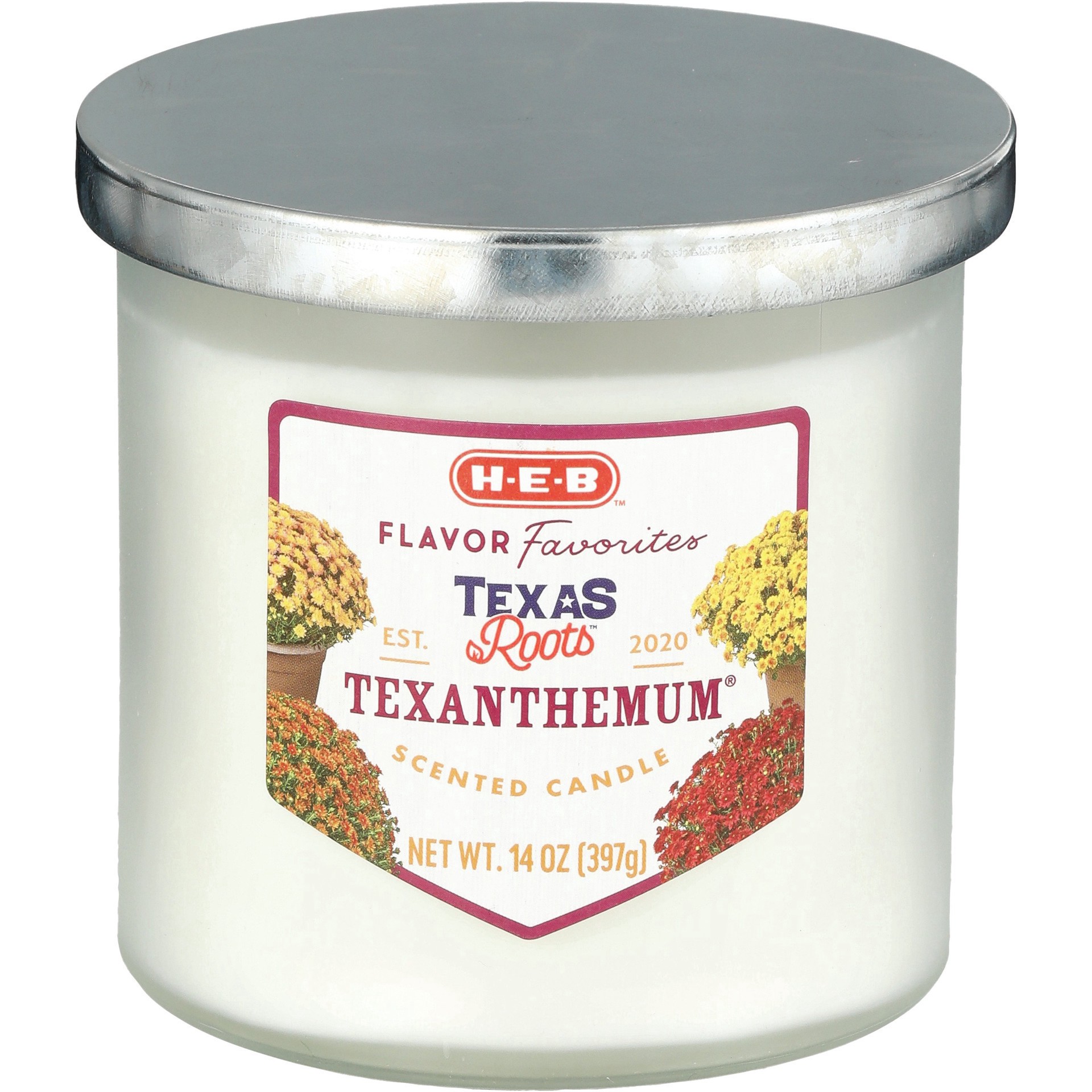 slide 1 of 1, H-E-B Flavor Favorites Texas Roots Texanthemum Scented Candle, 14 oz
