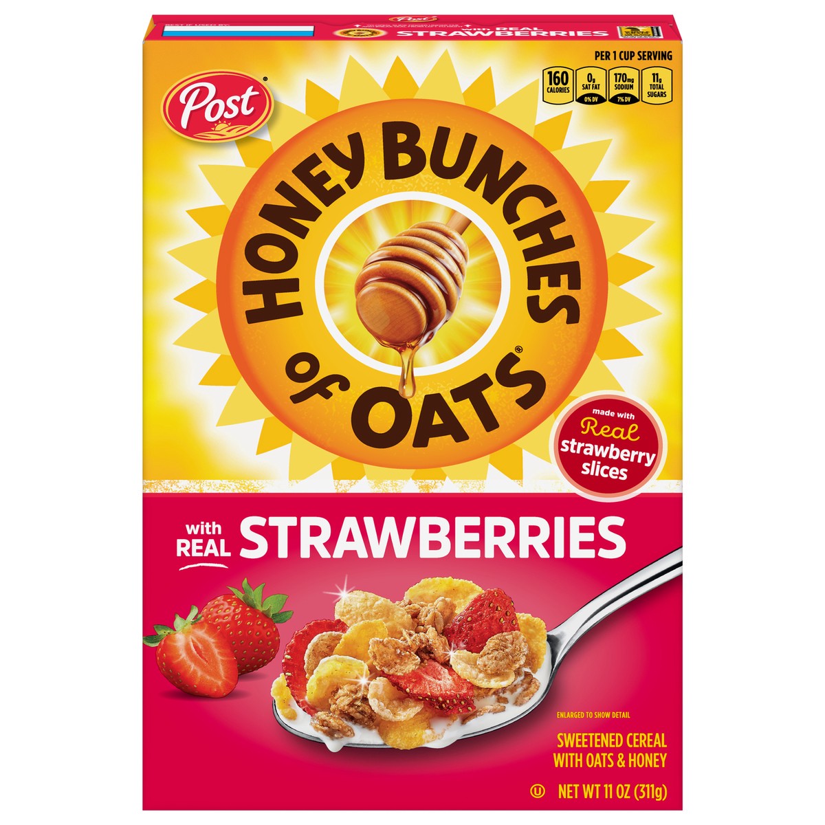 slide 1 of 8, Honey Bunches of Oats Cereal with Real Strawberries 11 oz, 11 oz