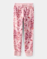 Oshkosh Girls Floral Fleece Drawstring Joggers - Pink Pink Floral 12