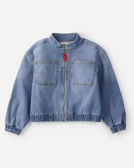 Oshkosh Girls Zip-Up Long-Sleeve Denim Jacket - Blue Blue 14 | Shipt