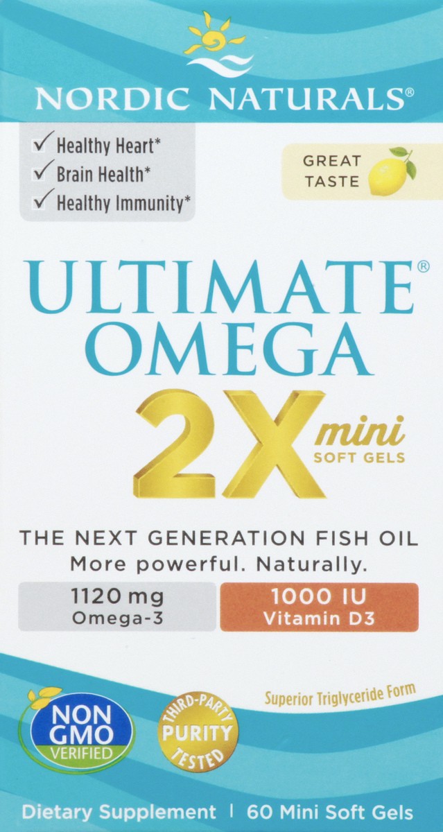 slide 12 of 13, Nordic Naturals 2x Mini Soft Gels Ultimate Omega 60 ea, 60 ct