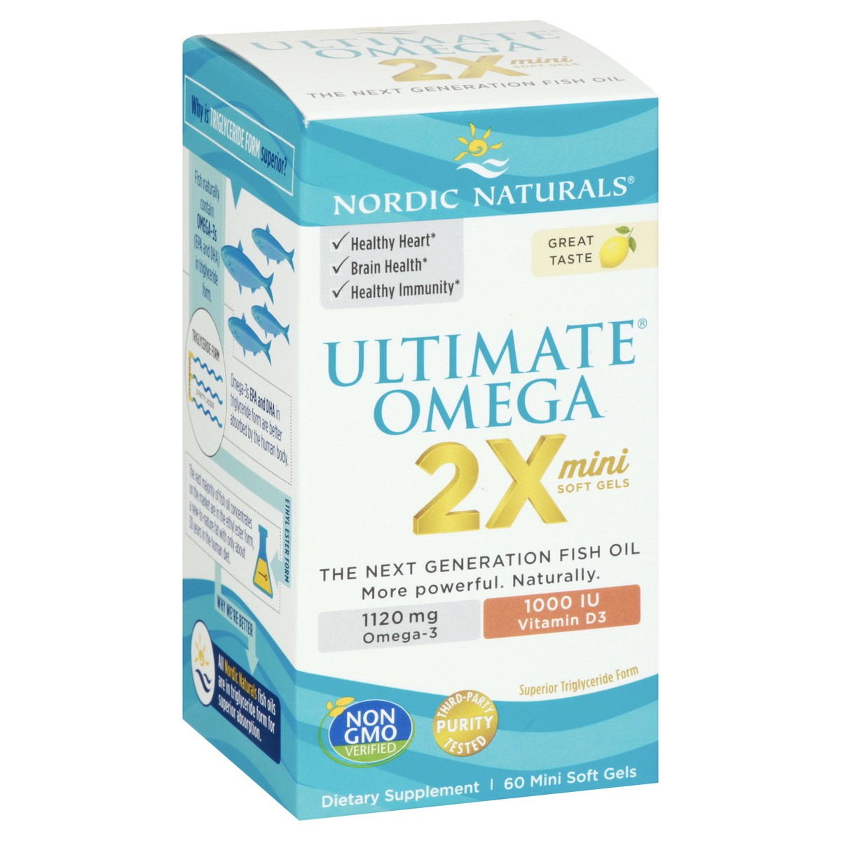 slide 13 of 13, Nordic Naturals 2x Mini Soft Gels Ultimate Omega 60 ea, 60 ct