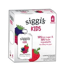 Siggi's siggi’s Mixed Berries Reduced Fat Yogurt Pouches, 3.5 oz, 4 ct Pack