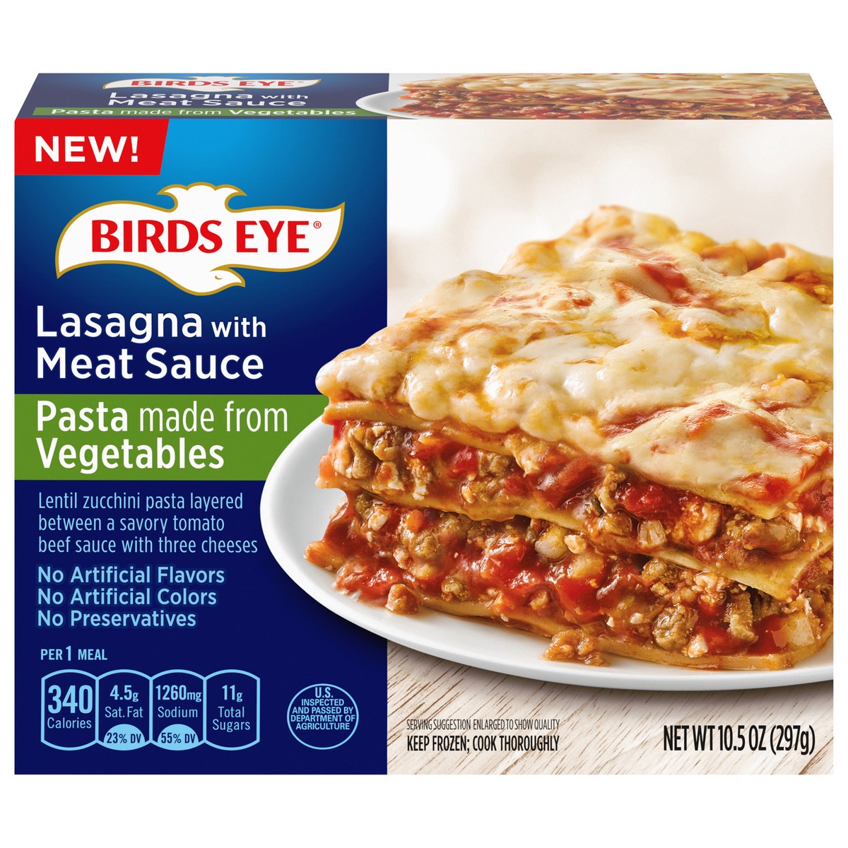 slide 1 of 10, Birds Eye Lasagna, with Meat Sauce, 10.5 oz