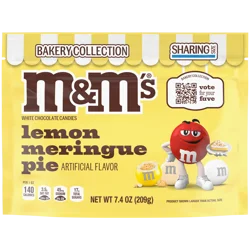 M&M's Lemon Meringue Pie White Chocolate Candy Bakery Collection Sharing Size Bag, 7.40 oz