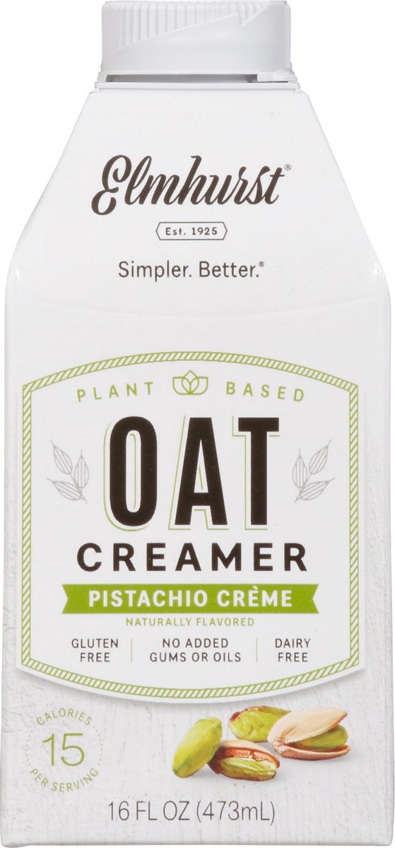 slide 2 of 9, Elmhurst Plant Based Pistachio Creme Oat Creamer, 16 fl oz