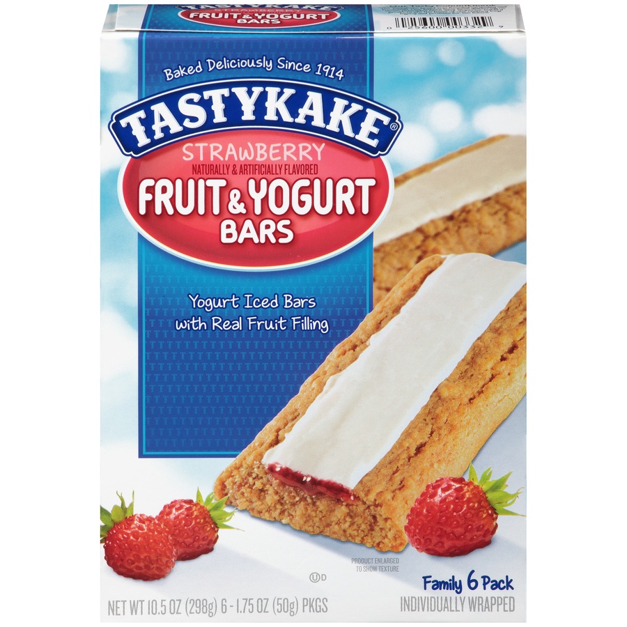 slide 1 of 8, Tastykake Fruit & Yogurt Strawberry Breakfast Bars, 6 ct; 1.75 oz