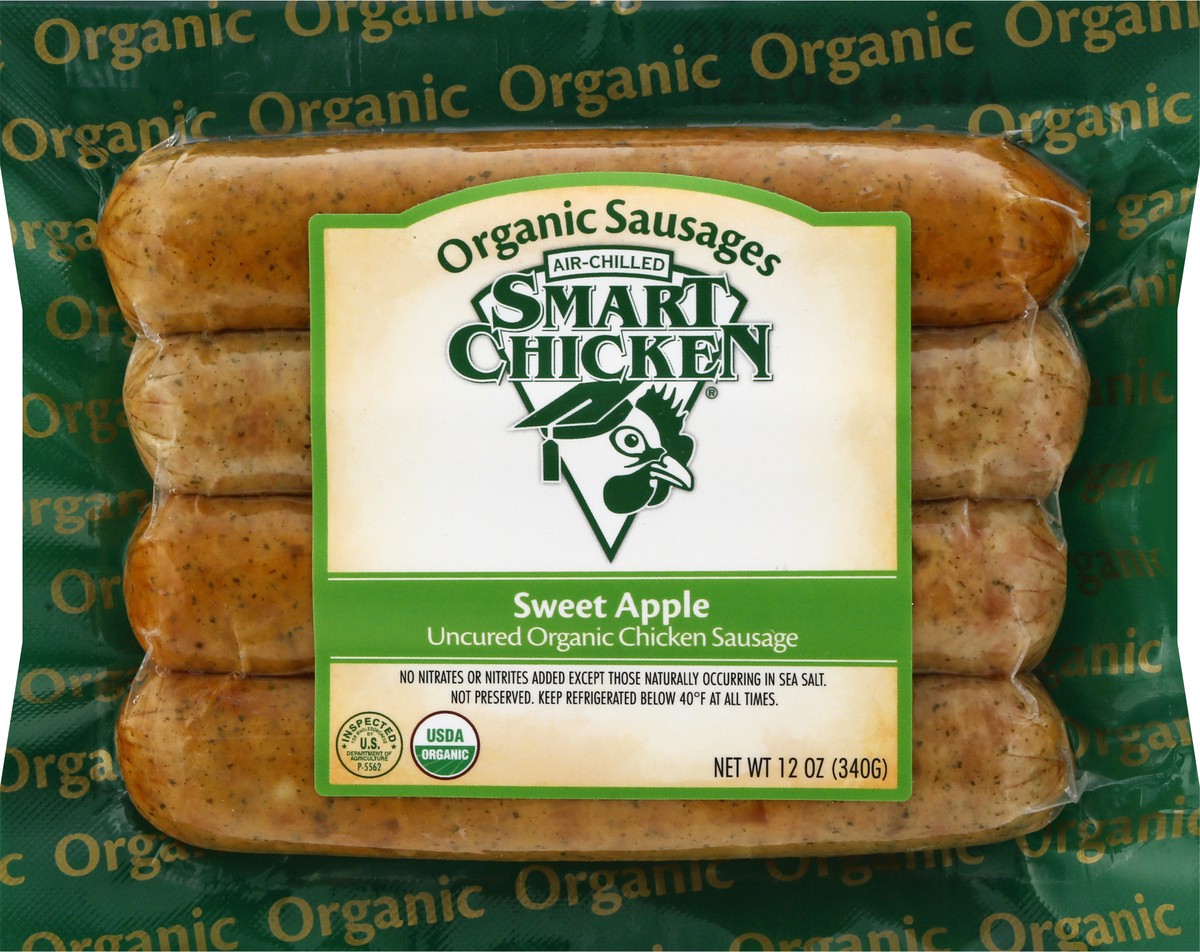 slide 1 of 9, Smart Chicken Sweet apple. Chicken Sausage 12 oz, 12 oz