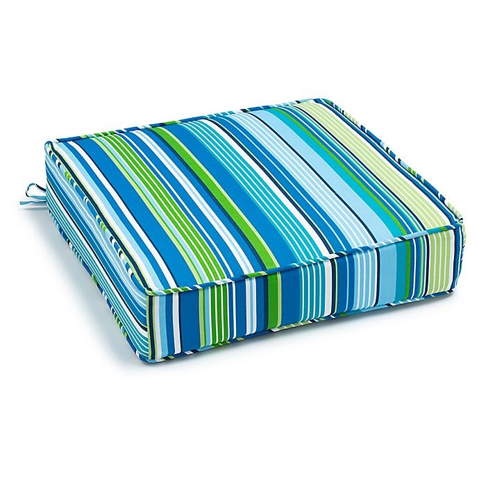 slide 1 of 1, Destination Summer Stripe Outdoor Deep Seat Cushion - Ocean, 1 ct