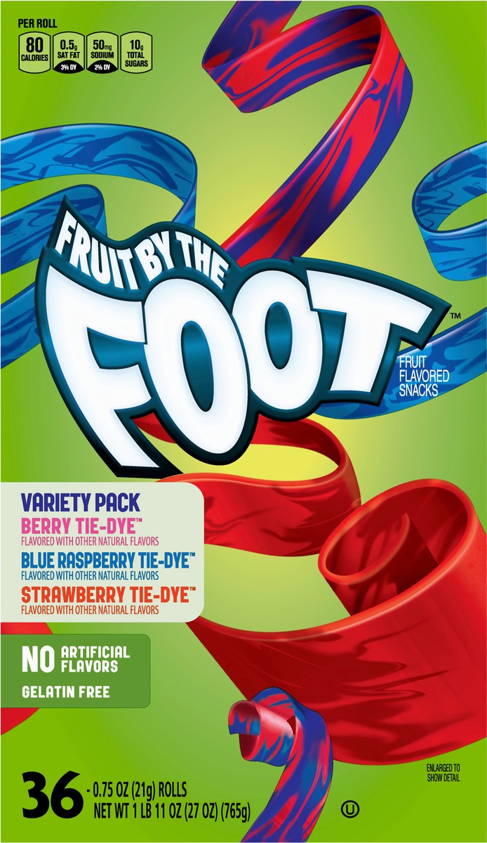 slide 7 of 9, Fruit by the Foot Betty Crocker Fruit By The Foot Strawberry/Berry Tie-Dye/Color By The Foot, 36 ct, 27 oz, 36 ct