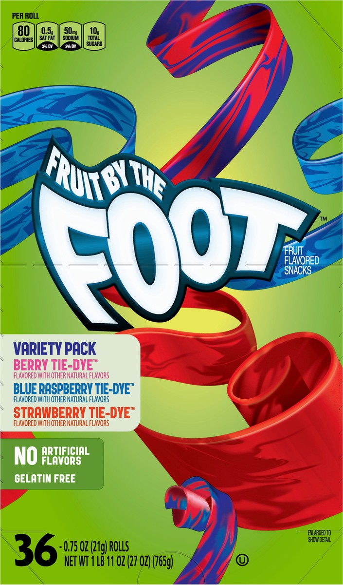 slide 6 of 9, Fruit by the Foot Betty Crocker Fruit By The Foot Strawberry/Berry Tie-Dye/Color By The Foot, 36 ct, 27 oz, 36 ct