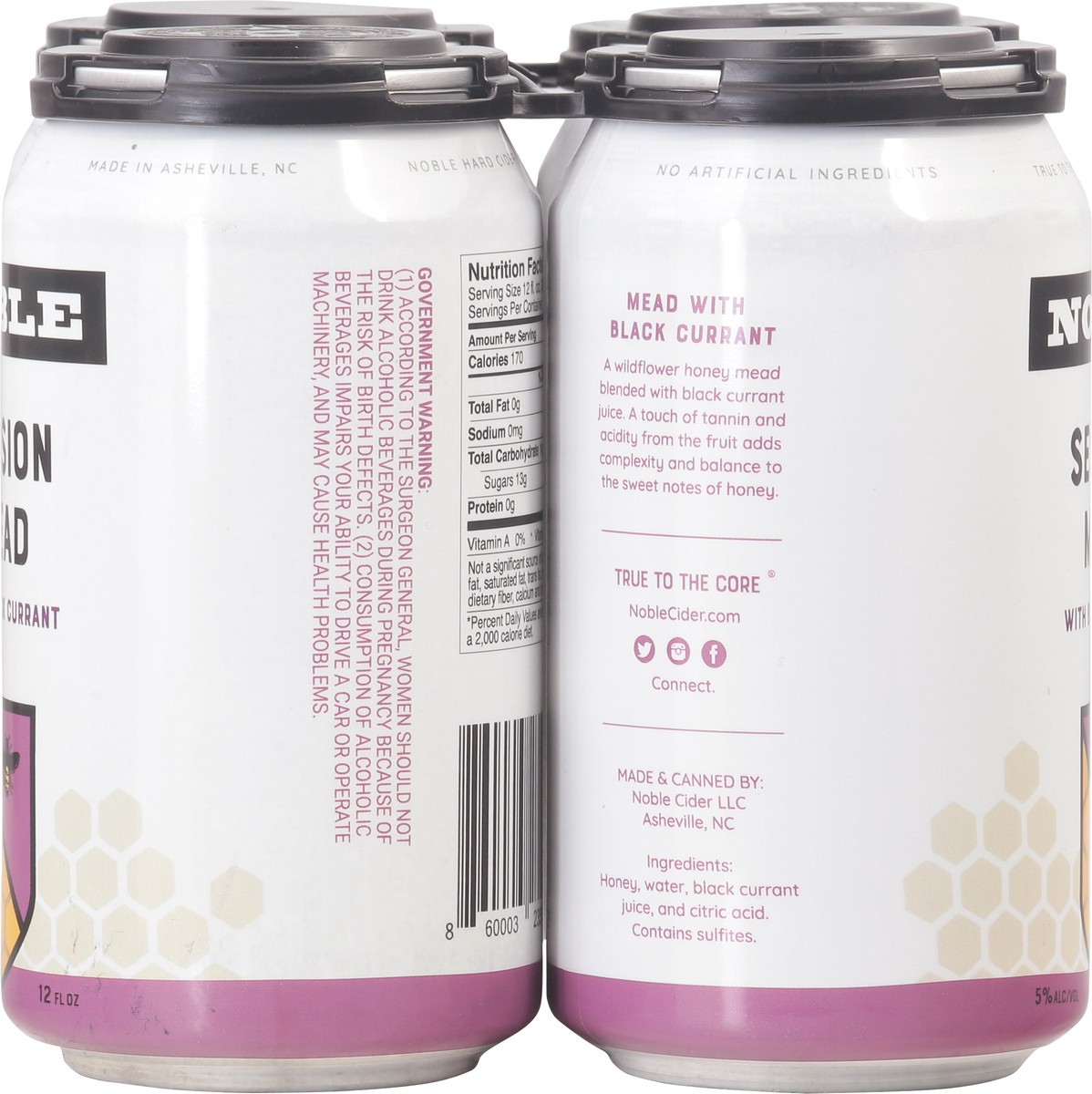 slide 8 of 9, Noble Session Mead Beer with Black Currant 4 - 12 fl oz Cans, 4 ct