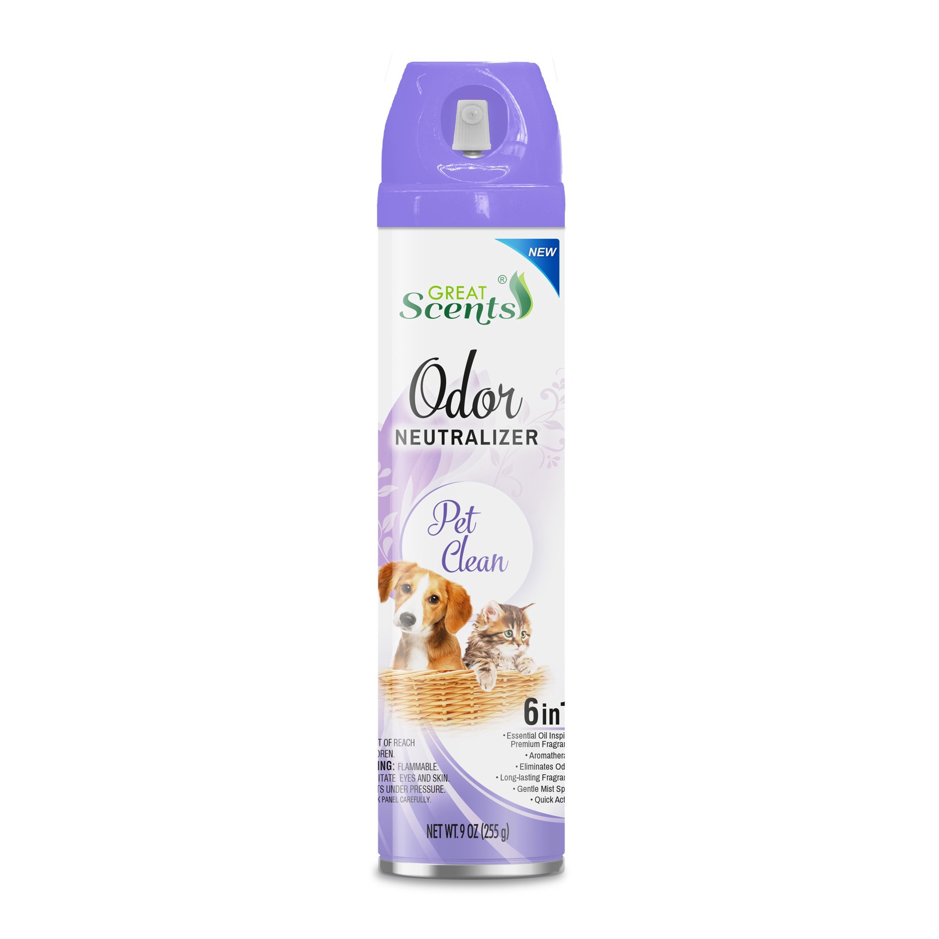 slide 1 of 1, Great Scents Aerosol Odor Neutralizer Pet Clean 9 Oz., 9 oz
