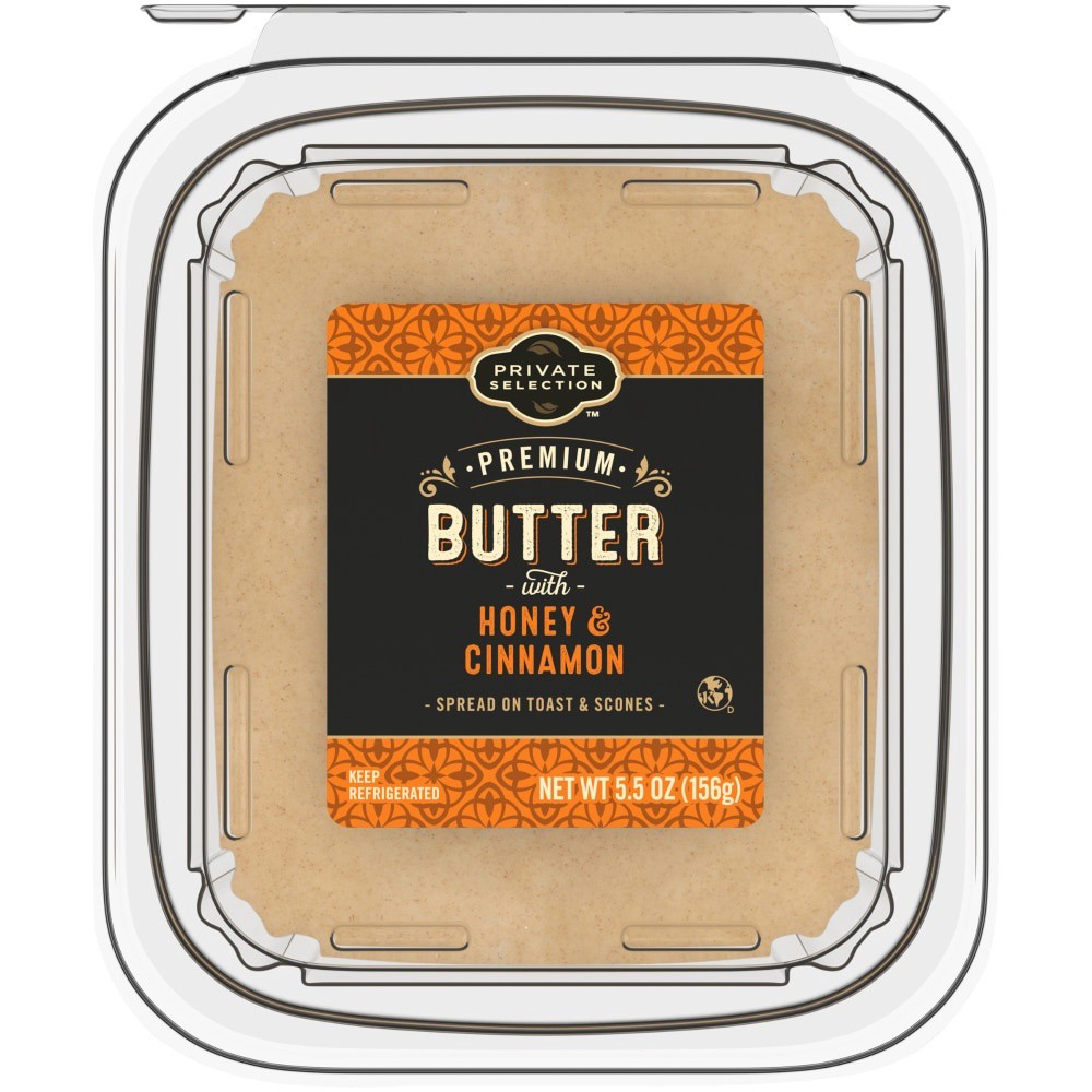 slide 1 of 2, Private Selection Spreadable Butter With Honey & Cinnamon Tub, 5.5 oz