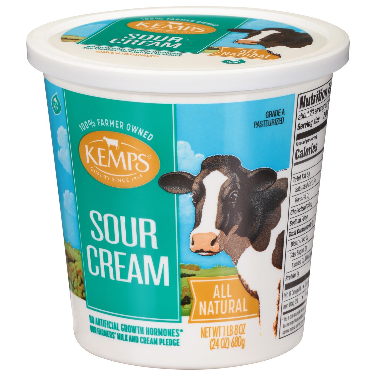 slide 3 of 9, Kemps Sour Cream, 24 oz