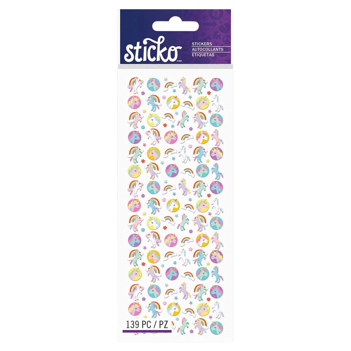 slide 1 of 1, Sticko Sticky Tiny-Unicorn, 139 ct