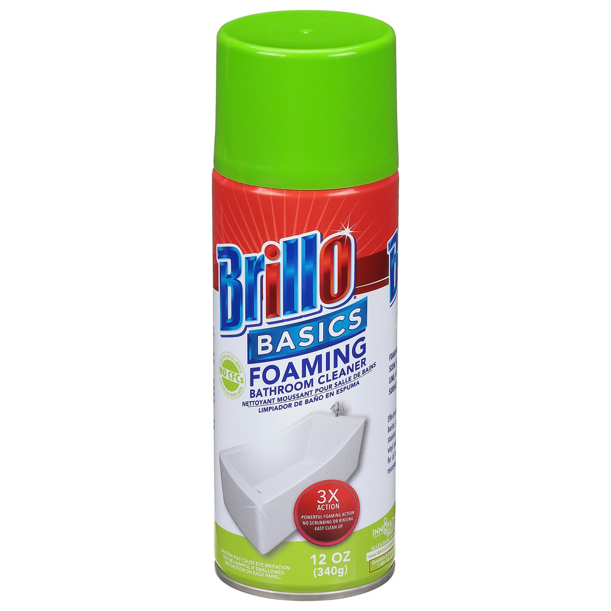 slide 8 of 10, Brillo Basics Foaming Bathroom Cleaner 12 oz, 12 oz