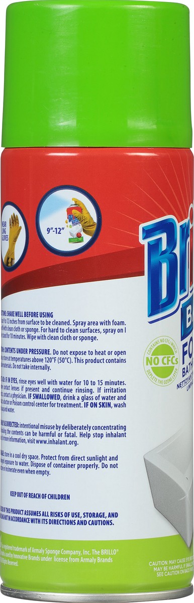 slide 3 of 10, Brillo Basics Foaming Bathroom Cleaner 12 oz, 12 oz