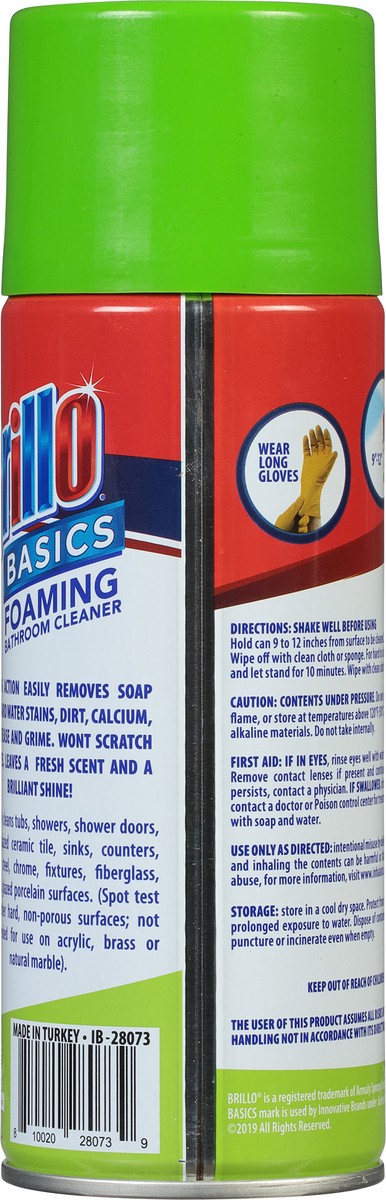 slide 10 of 10, Brillo Basics Foaming Bathroom Cleaner 12 oz, 12 oz