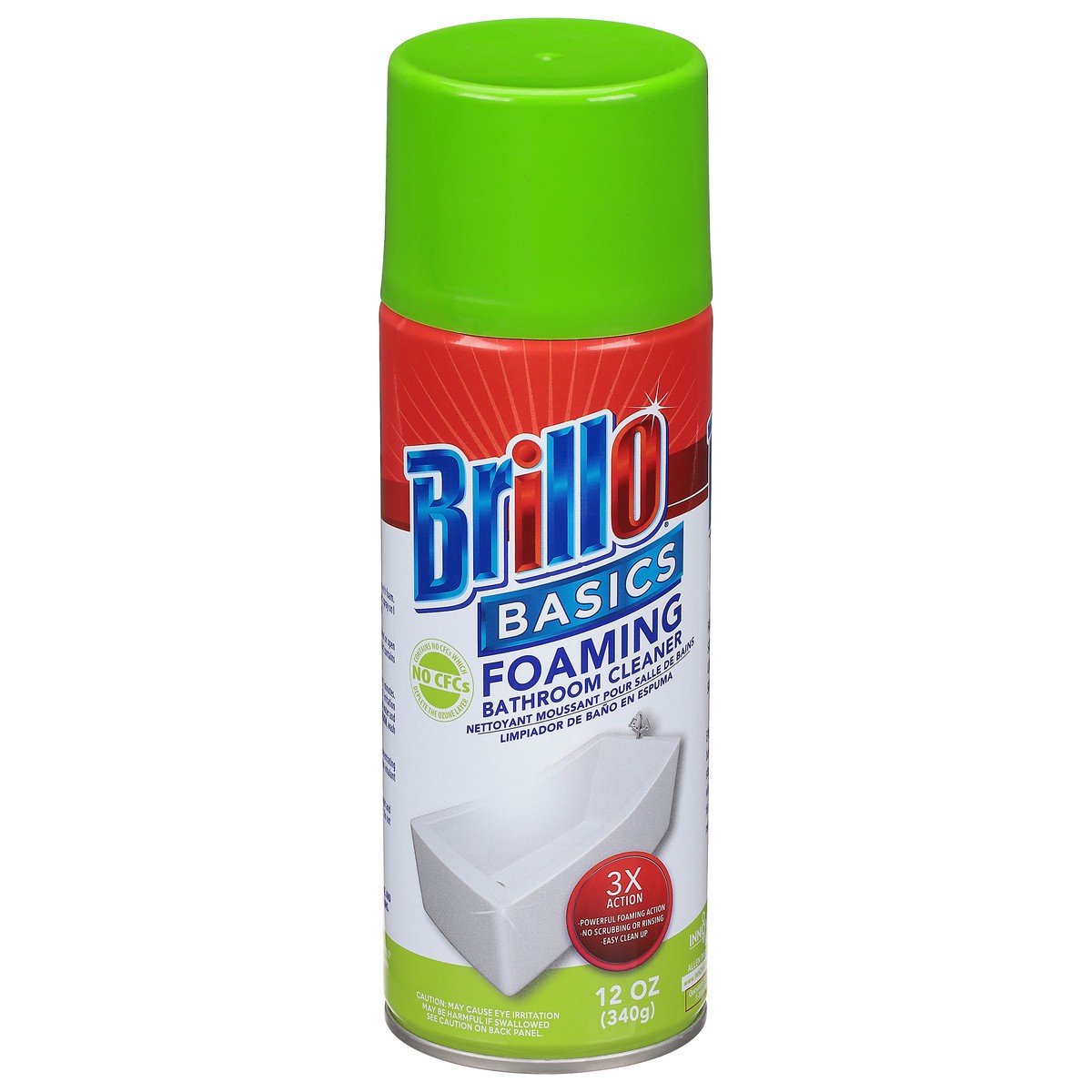 slide 6 of 10, Brillo Basics Foaming Bathroom Cleaner 12 oz, 12 oz