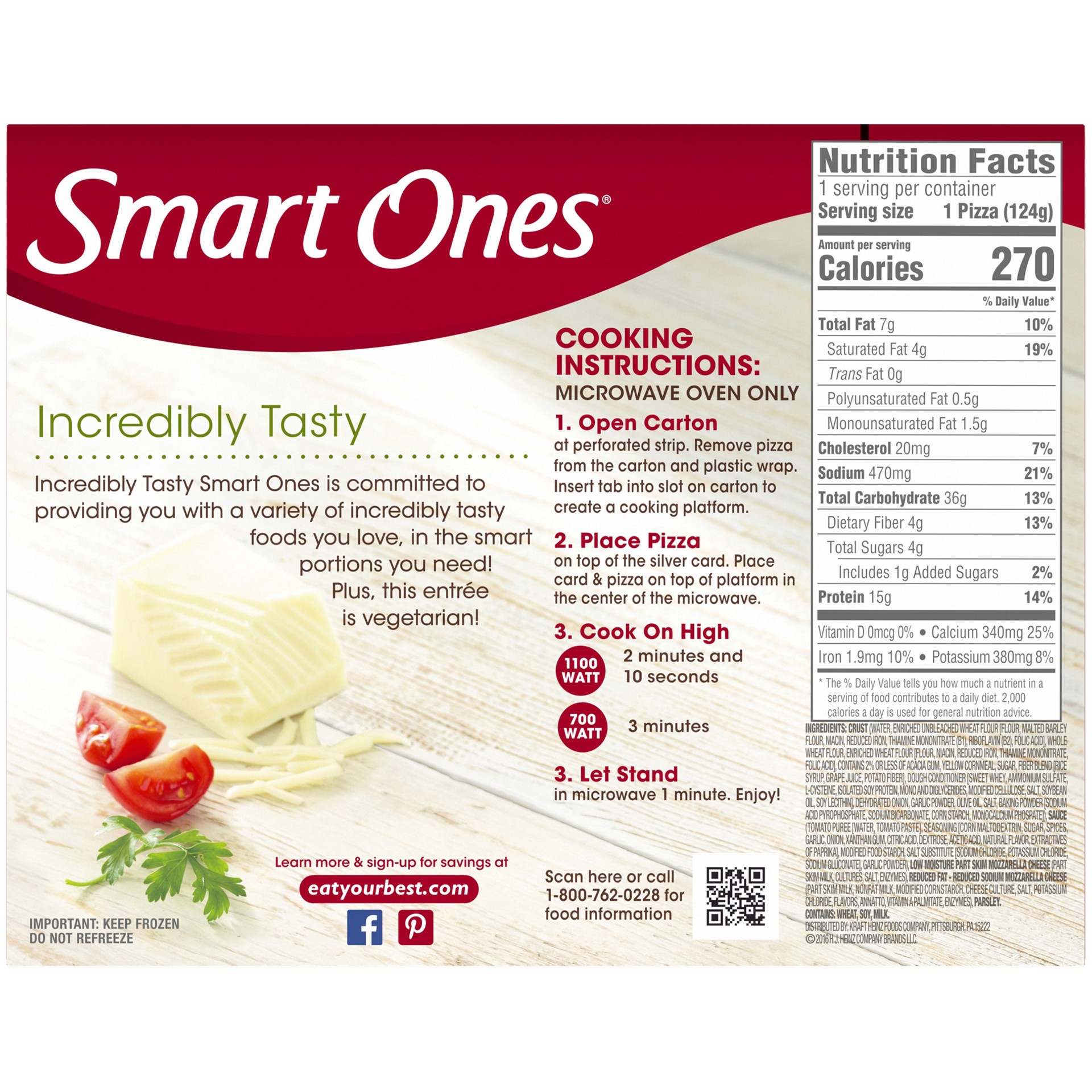 slide 2 of 5, Smart Ones Thin Crust Cheese Pizza Frozen Meal, 4.4 oz Box, 4.4 oz