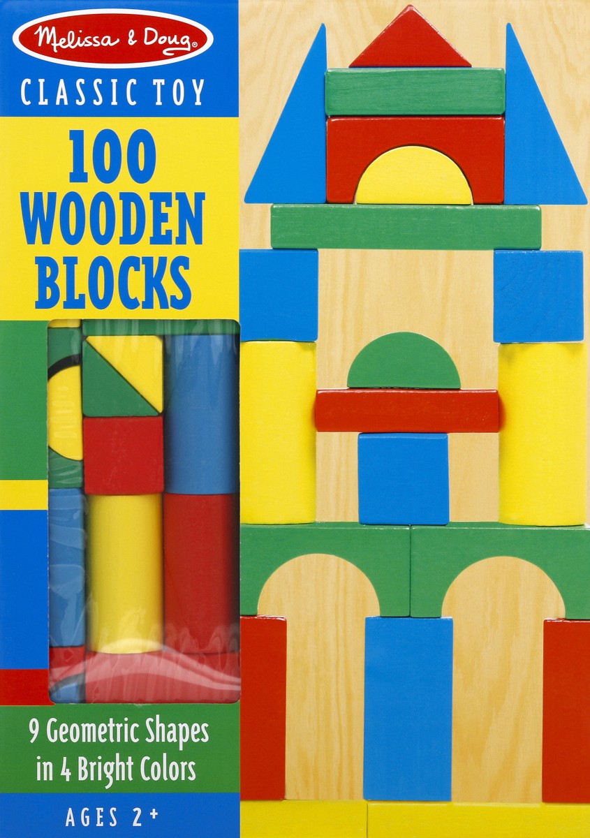 slide 2 of 6, Melissa & Doug Wooden Blocks 100 ea, 100 ct
