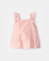 Carters Toddler Girl Floral Eyelet Top - Pink Pink 3T
