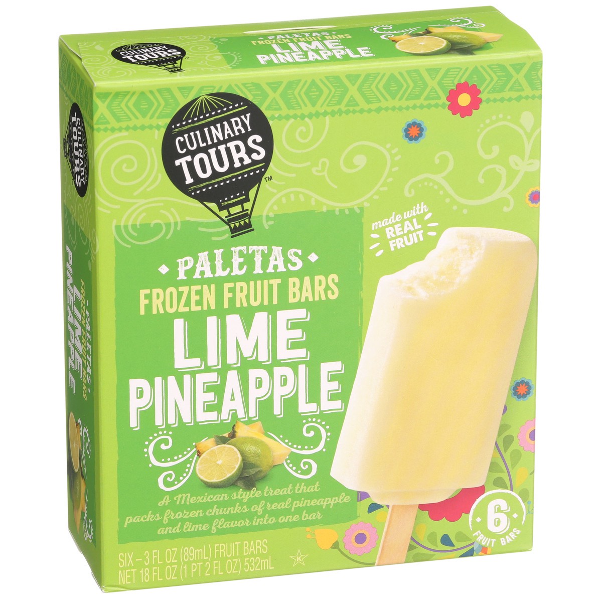 slide 2 of 9, Culinary Tours Lime Pineapple Paletas Frozen Fruit Bars, 6 ct