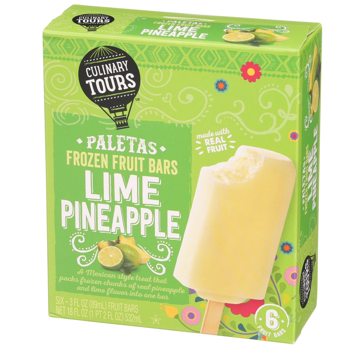 slide 3 of 9, Culinary Tours Lime Pineapple Paletas Frozen Fruit Bars, 6 ct