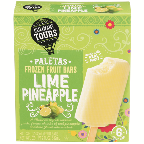 slide 1 of 1, Culinary Tours Lime Pineapple Paletas Frozen Fruit Bars, 6 ct