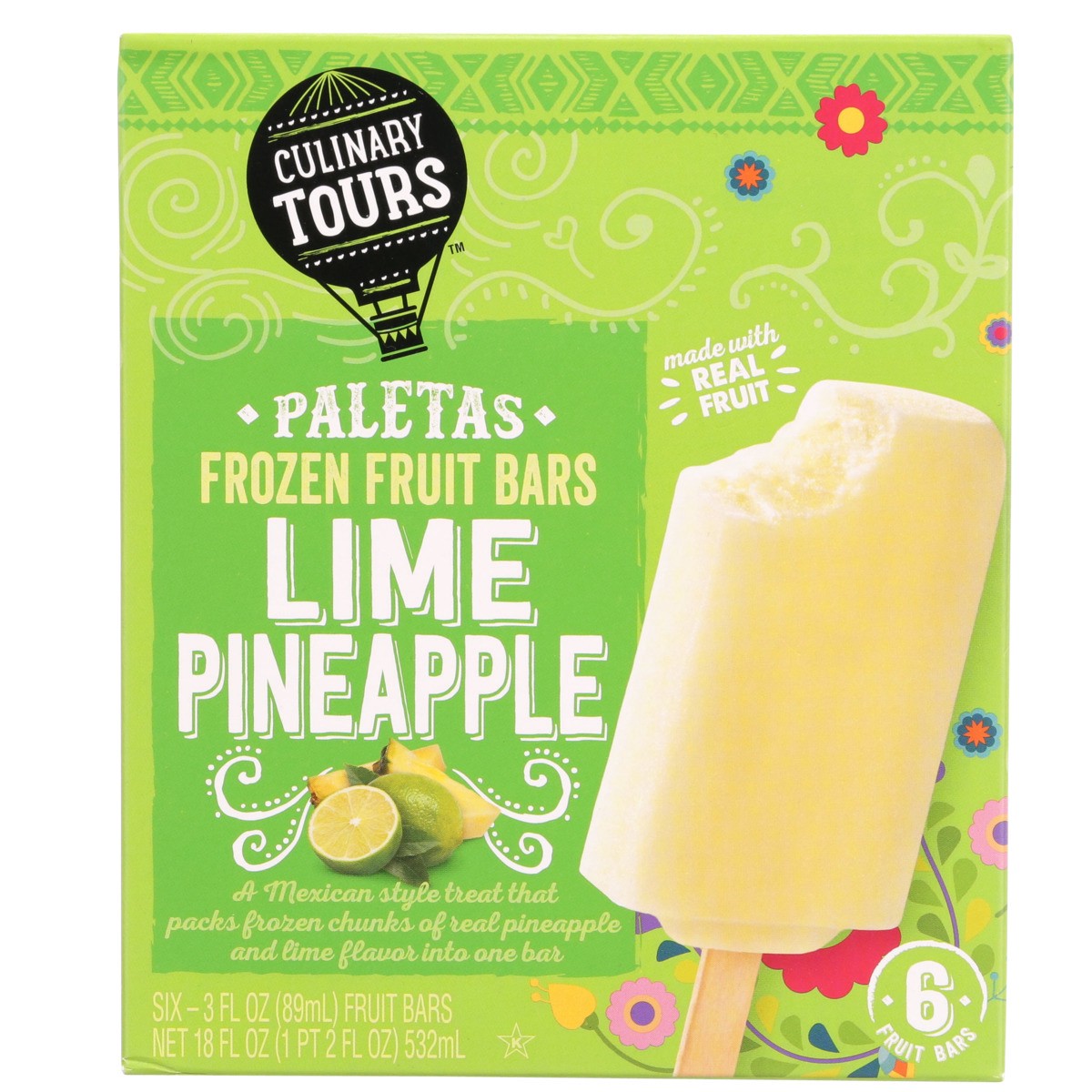 slide 8 of 9, Culinary Tours Lime Pineapple Paletas Frozen Fruit Bars, 6 ct